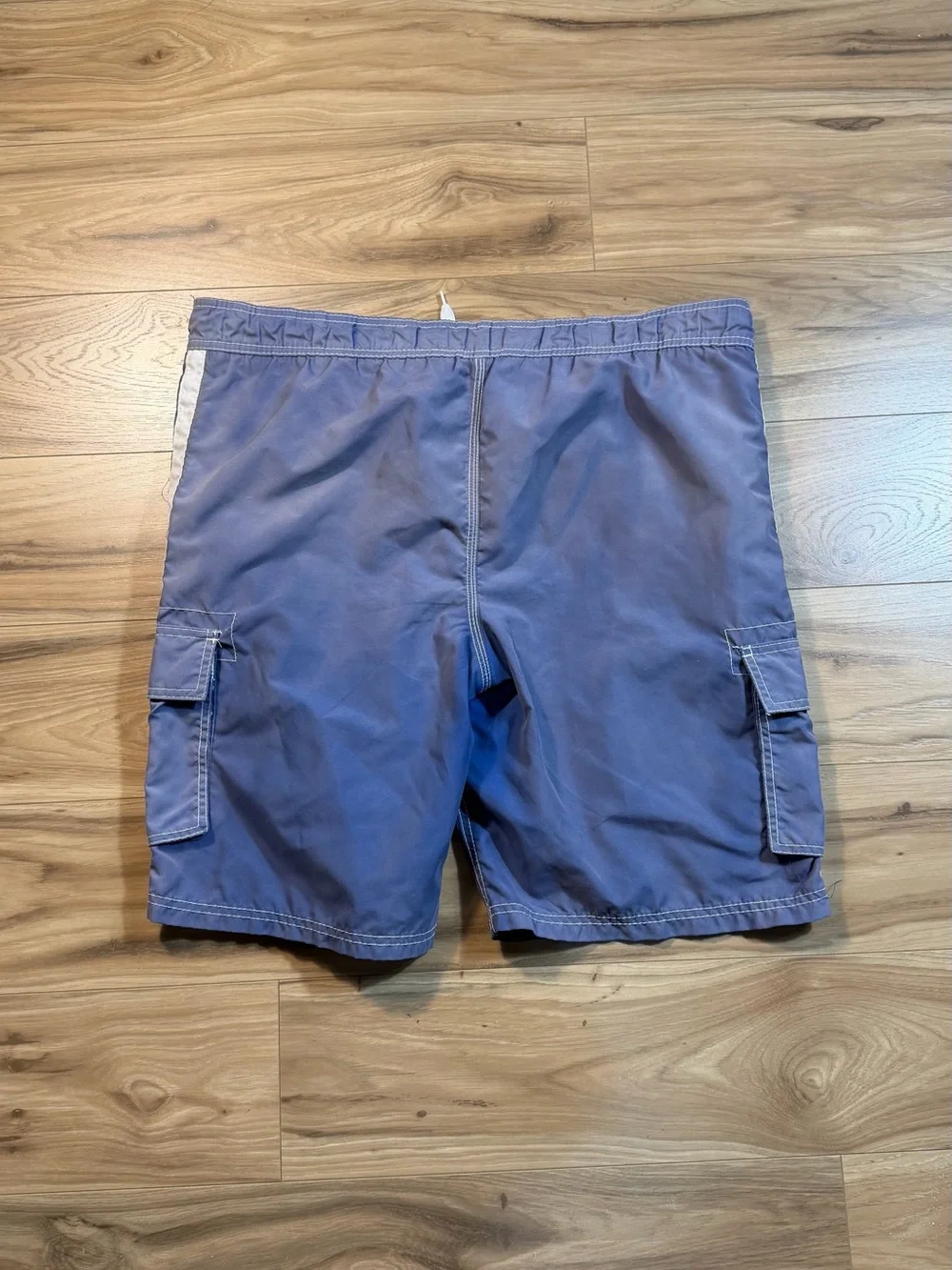 Sick Faded Kanu Men's Swim Trunks Blue Solid Size M Drawstring Mesh Lined Bottom